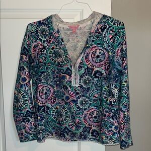 Lilly Pulitzer Colorful Floral Women's Top with hood